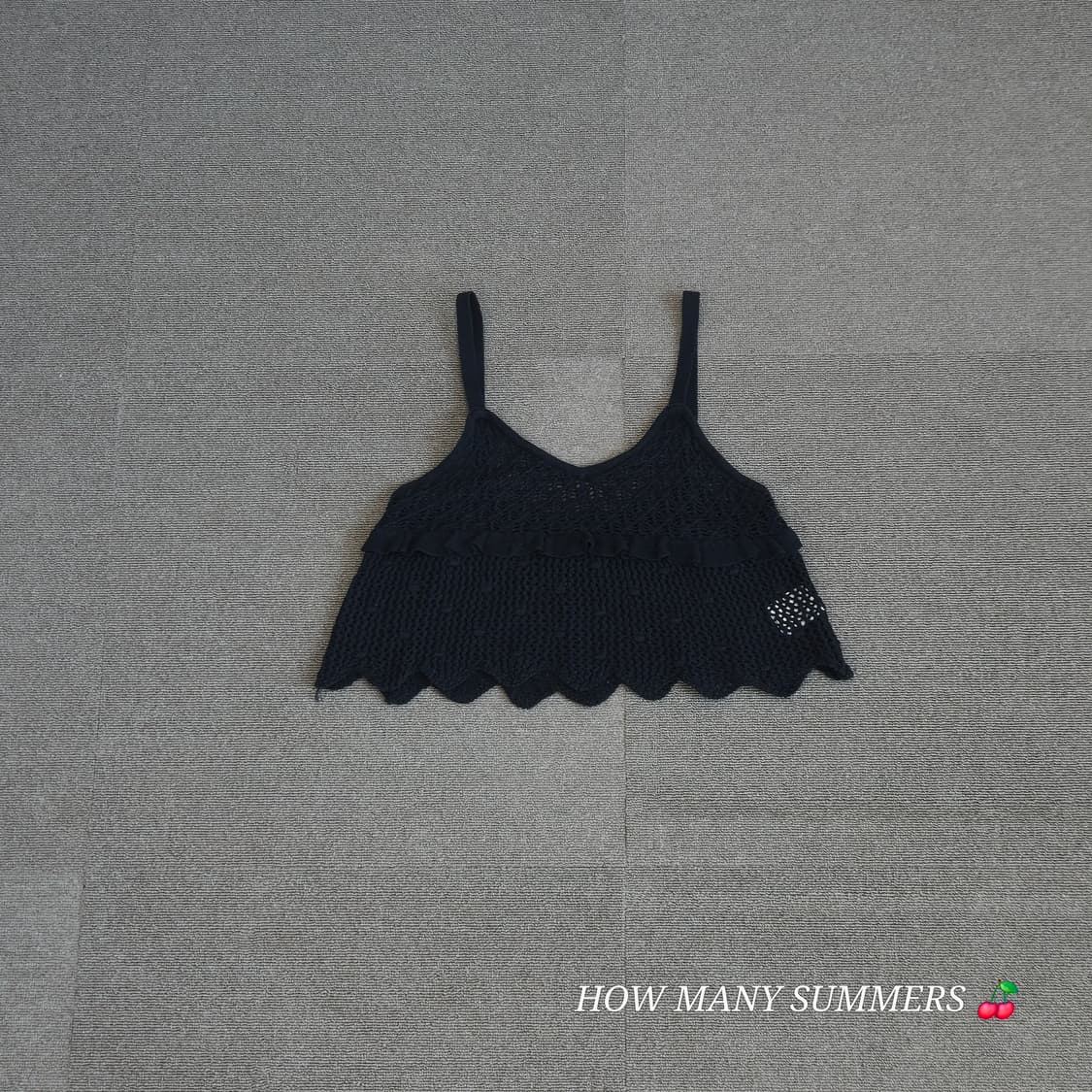 프릴 포인트 물결/스칼럽 블랙 니트 나시 상품이미지5