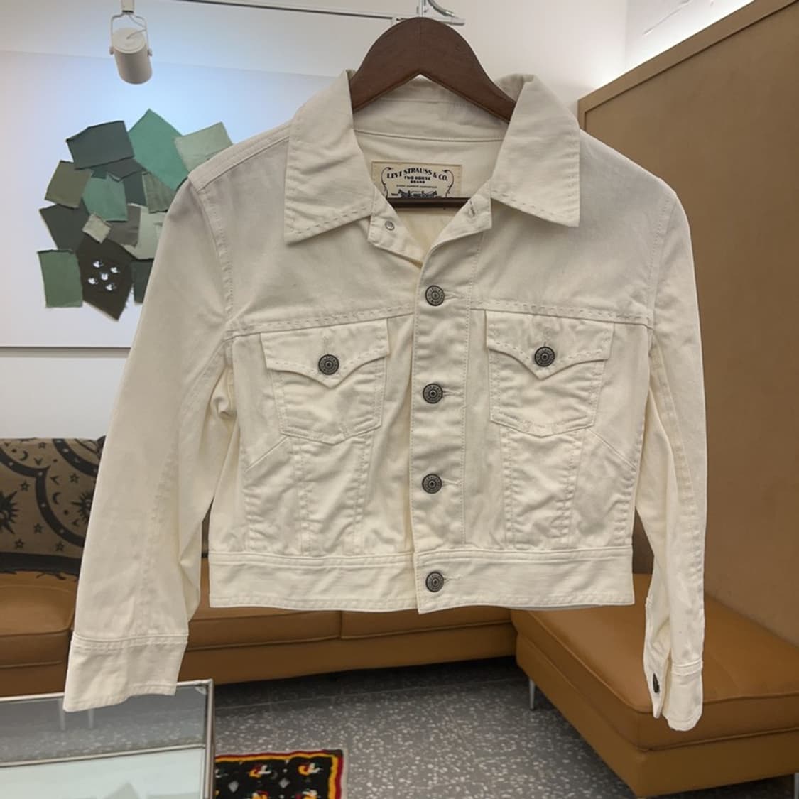 리바이스 레트로 빈티지 화이트 크롭 청자켓 95 C08059 상품이미지3