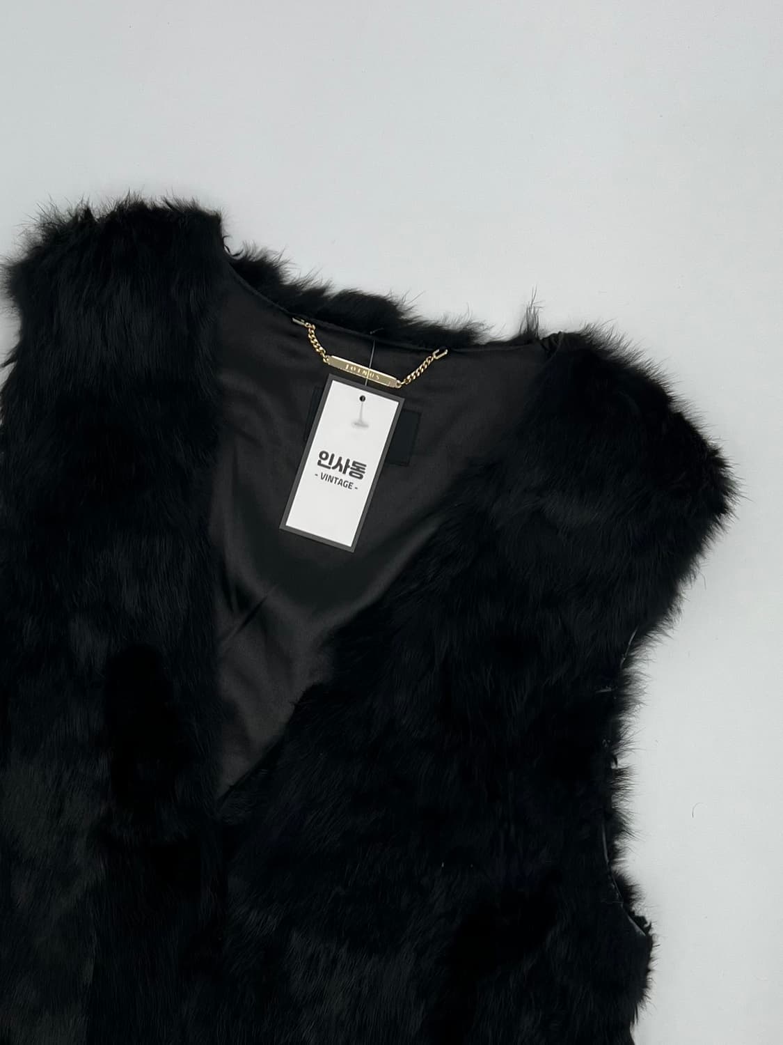 빈티지 래빗 퍼 베스트 상품이미지2