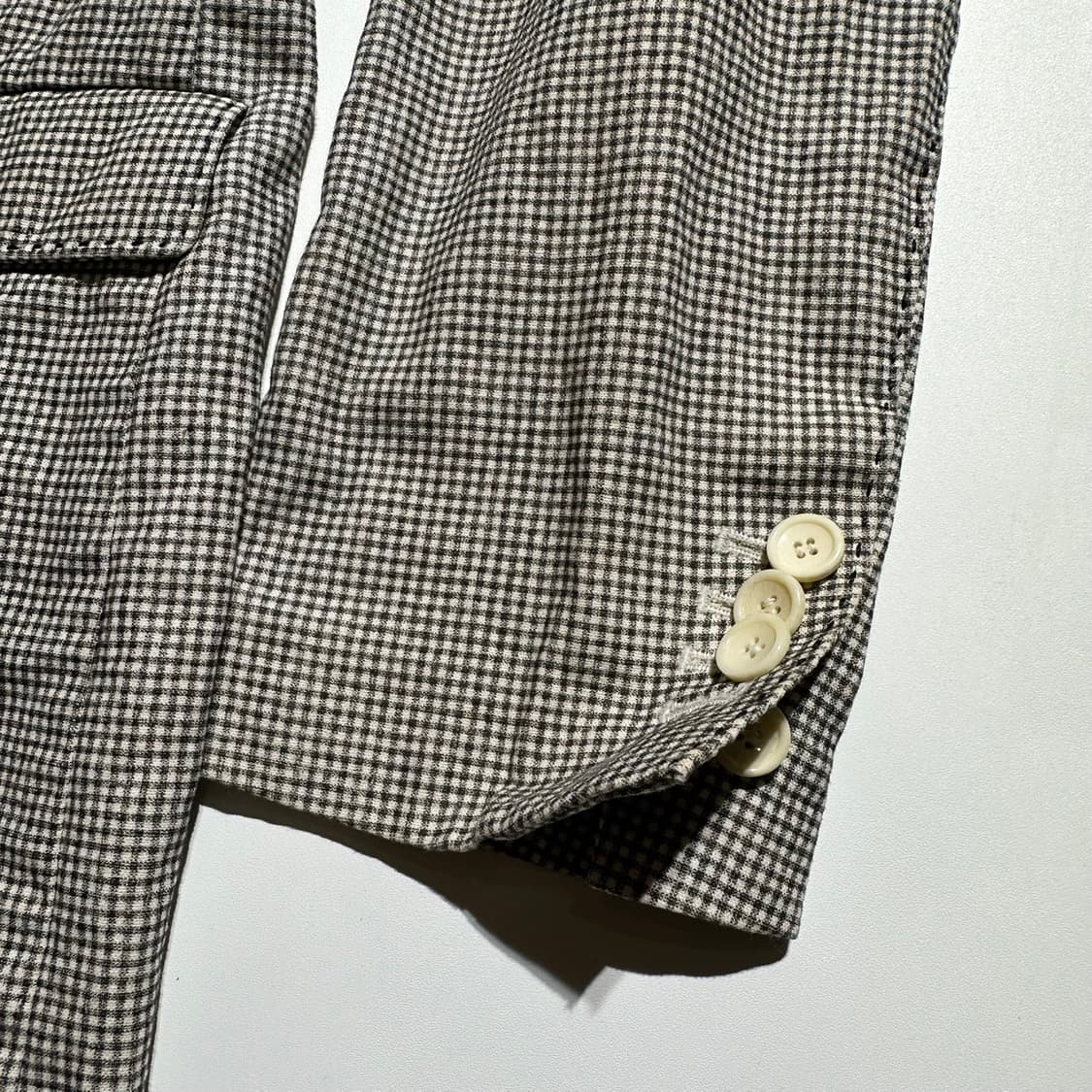 (새상품) Roliet 카라리스 린넨 코튼 체크 자켓 상품이미지4