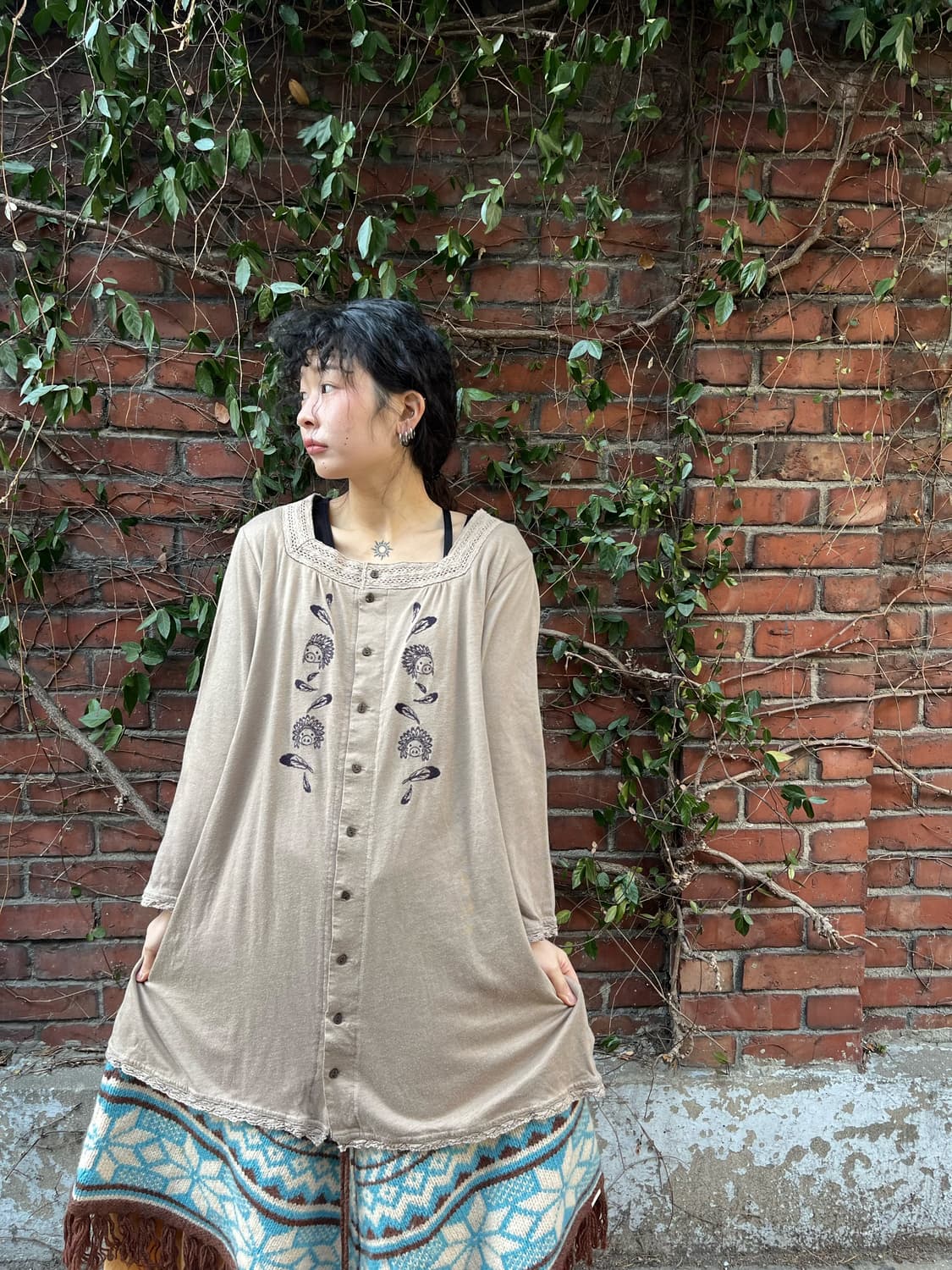 Drugstores 인디안 캐릭터 긴팔 미디 원피스 상품이미지2