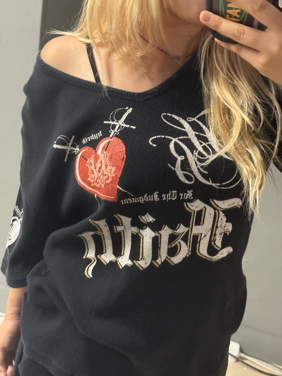 punk & y2k printing detail top 상품이미지3