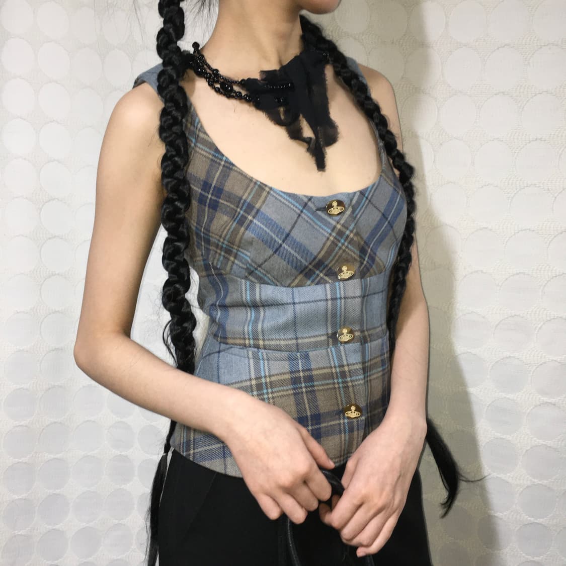 비비안 웨스트우드 2012fw 런웨이 체크 베스트 상품이미지3