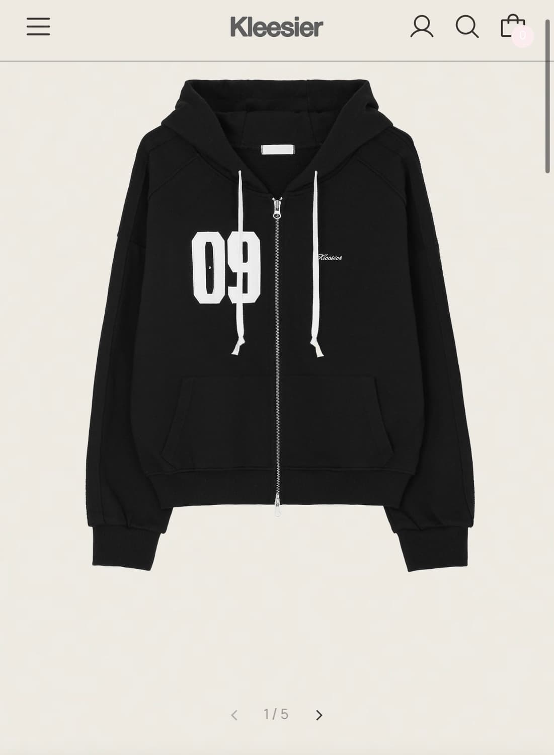 클리시어 클래식 09 넘버링 후드집업 블랙 새상품 상품이미지1