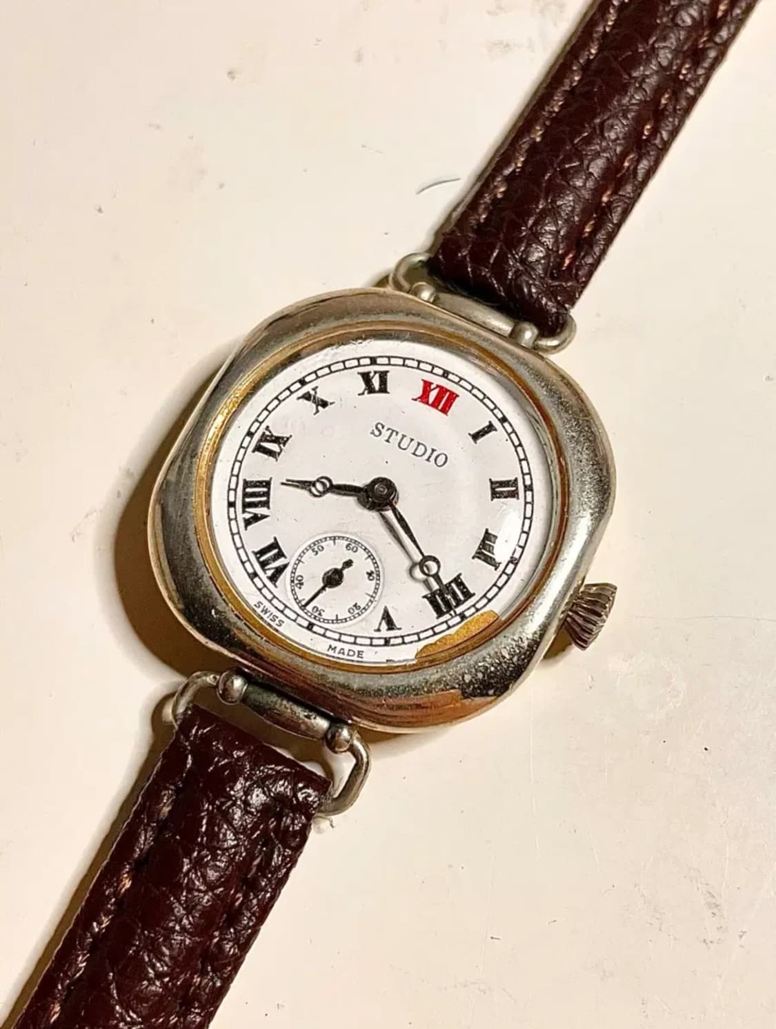 1920년대 빈티지 스위스 특이한 트렌치 워치 수동 시계 엔틱 SWISS 상품이미지1