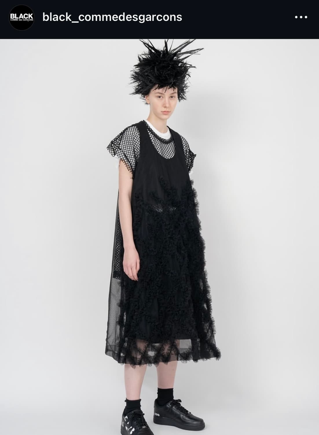 블랙 꼼데가르송 24FW 오간자 프릴 원피스 (M) 상품이미지1