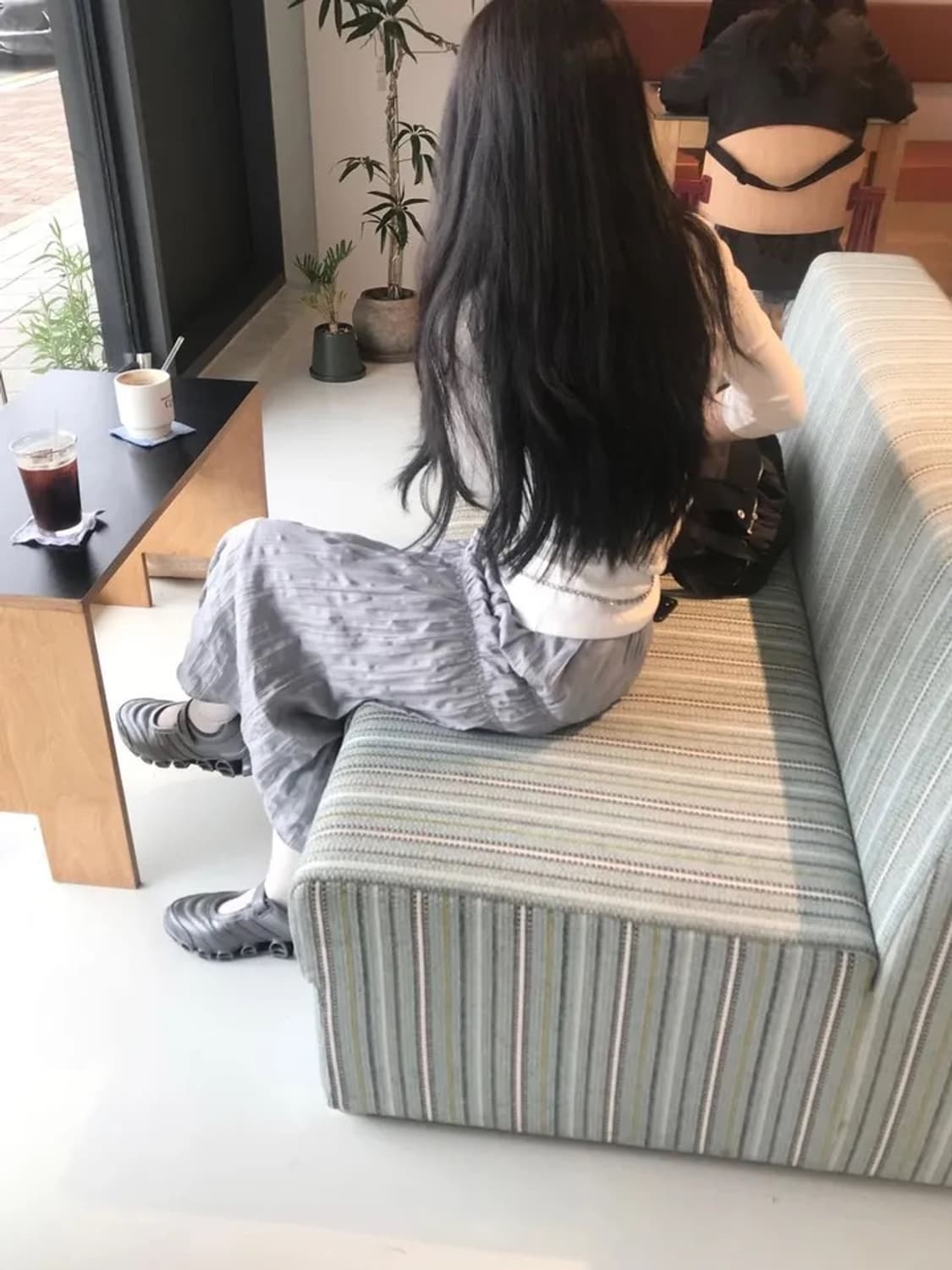 베락 벌룬 롱 밴딩 스커트 블루 그레이 실버 상품이미지6