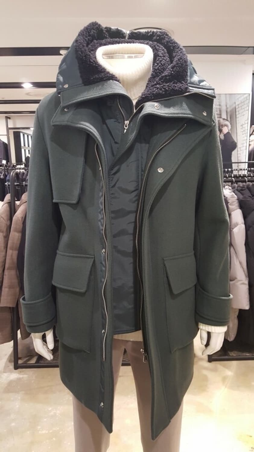 지오송지오 그린 레이어드형 방모 점퍼 100 상품이미지10