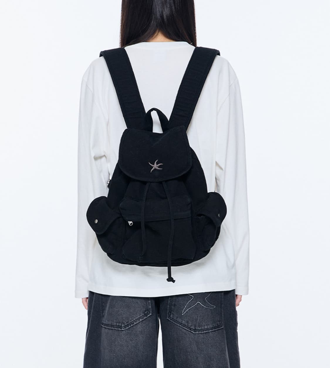 TCM starfish denim backpack (black) 상품이미지2