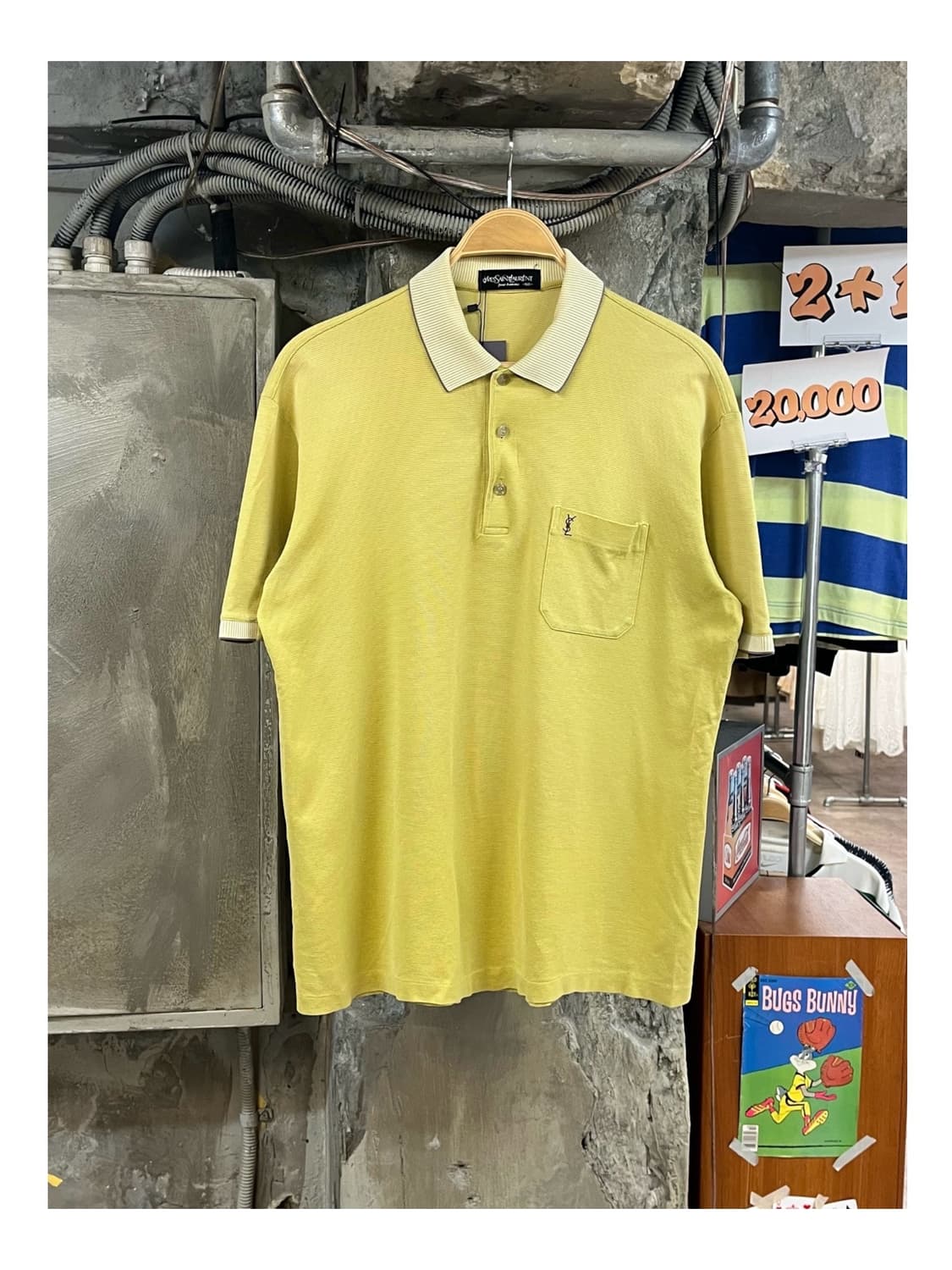 입생로랑 포켓 카라 반팔티 레몬 100 #csz3814 상품이미지1