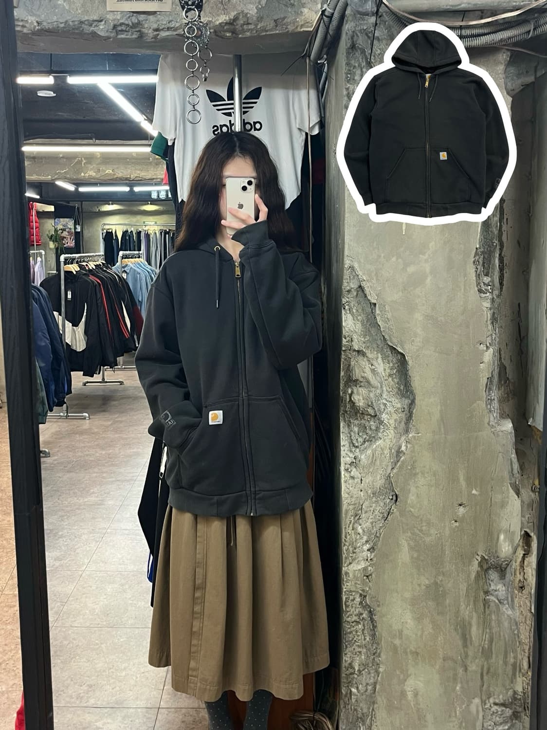 칼하트 후드집업 블랙 S #csz2461 상품이미지1