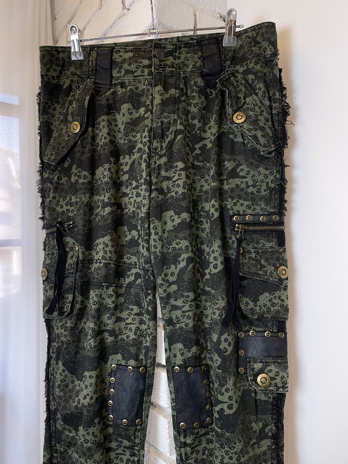 ALGONQUINS 펑크 스컬 해골 카모 카키 팬츠 상품이미지5