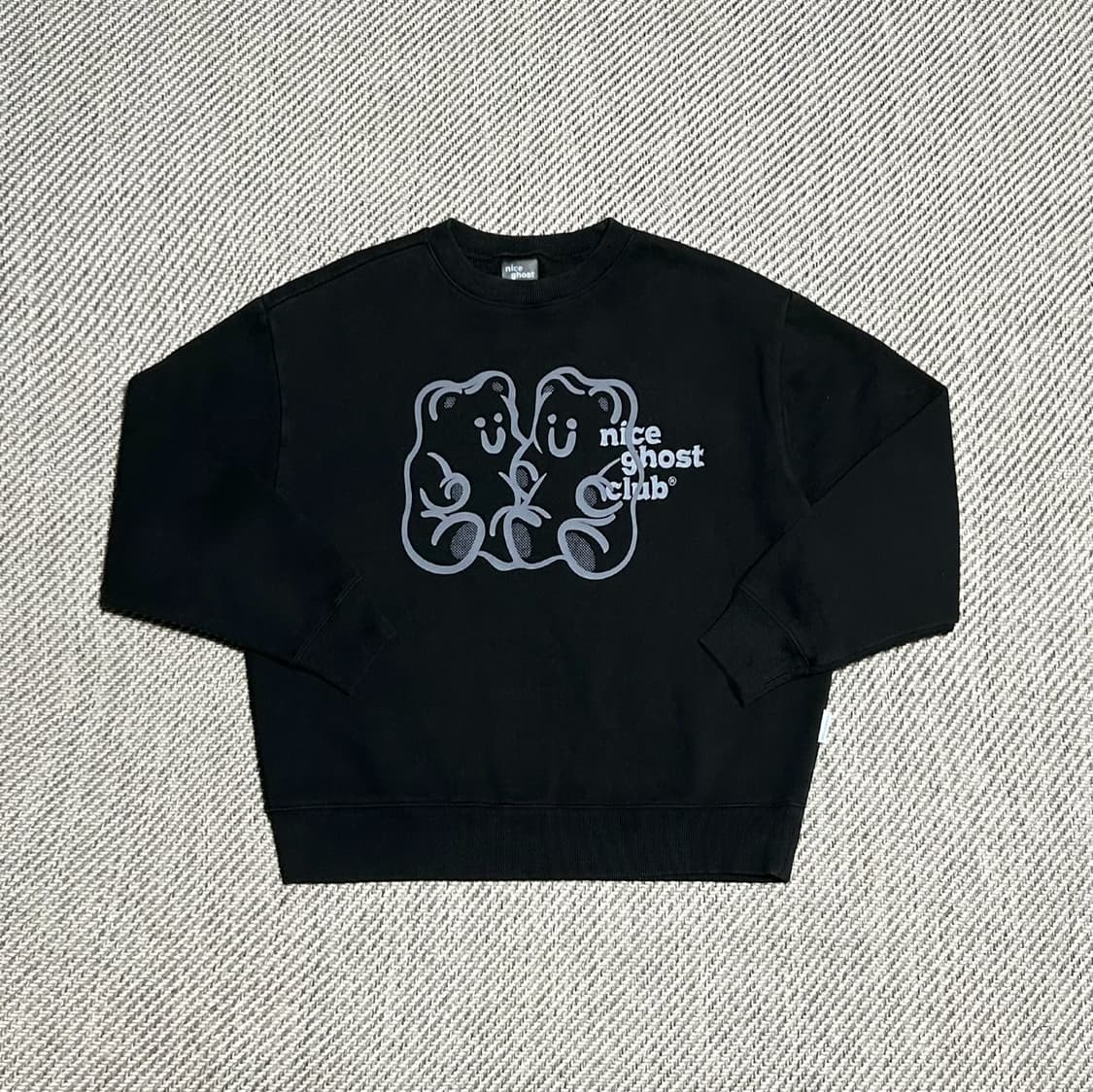 [S] Niceghostclub 나이스고스트클럽 블랙 라운드 맨투맨 상품이미지1