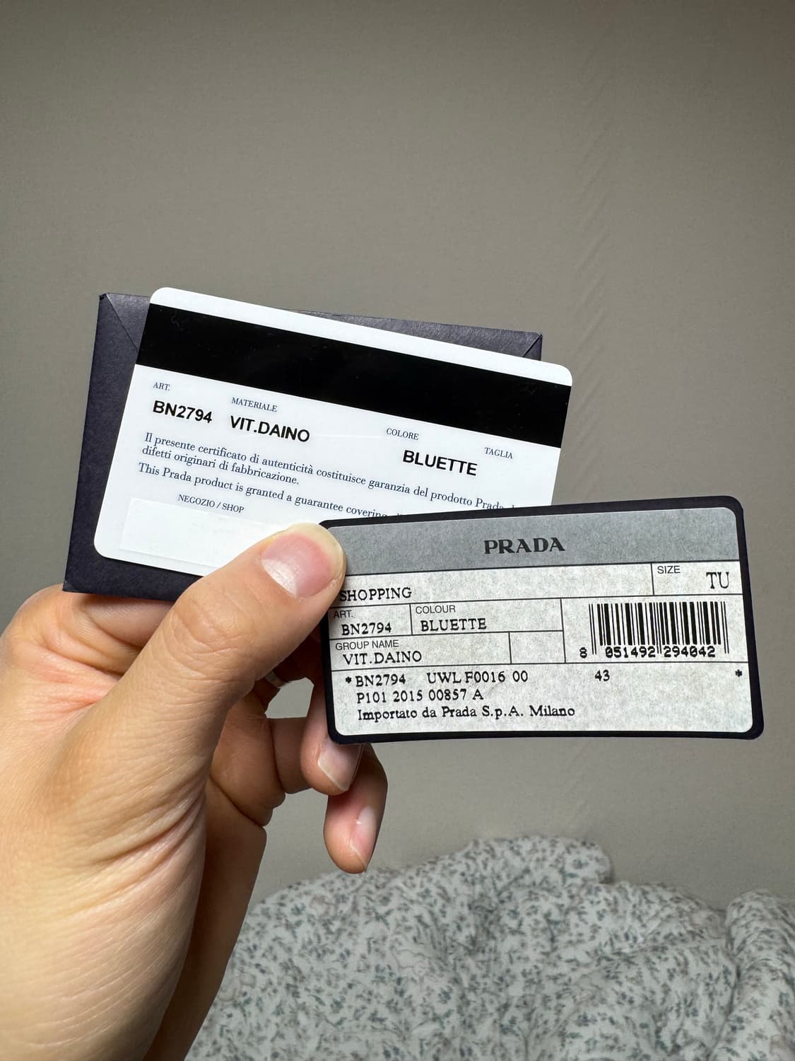 프라다 비텔로 다이노 토트백 블루 상품이미지2