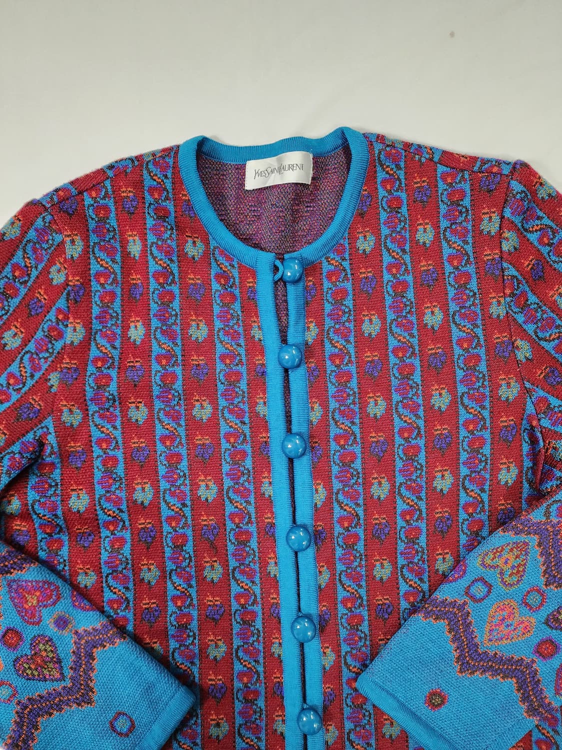 입생로랑 보타니컬 패턴 빈티지 가디건 상품이미지4