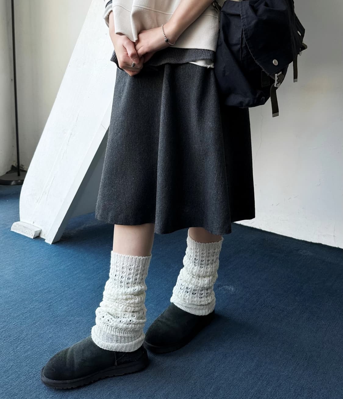 tweed fabric loose silhouette skirt 상품이미지7