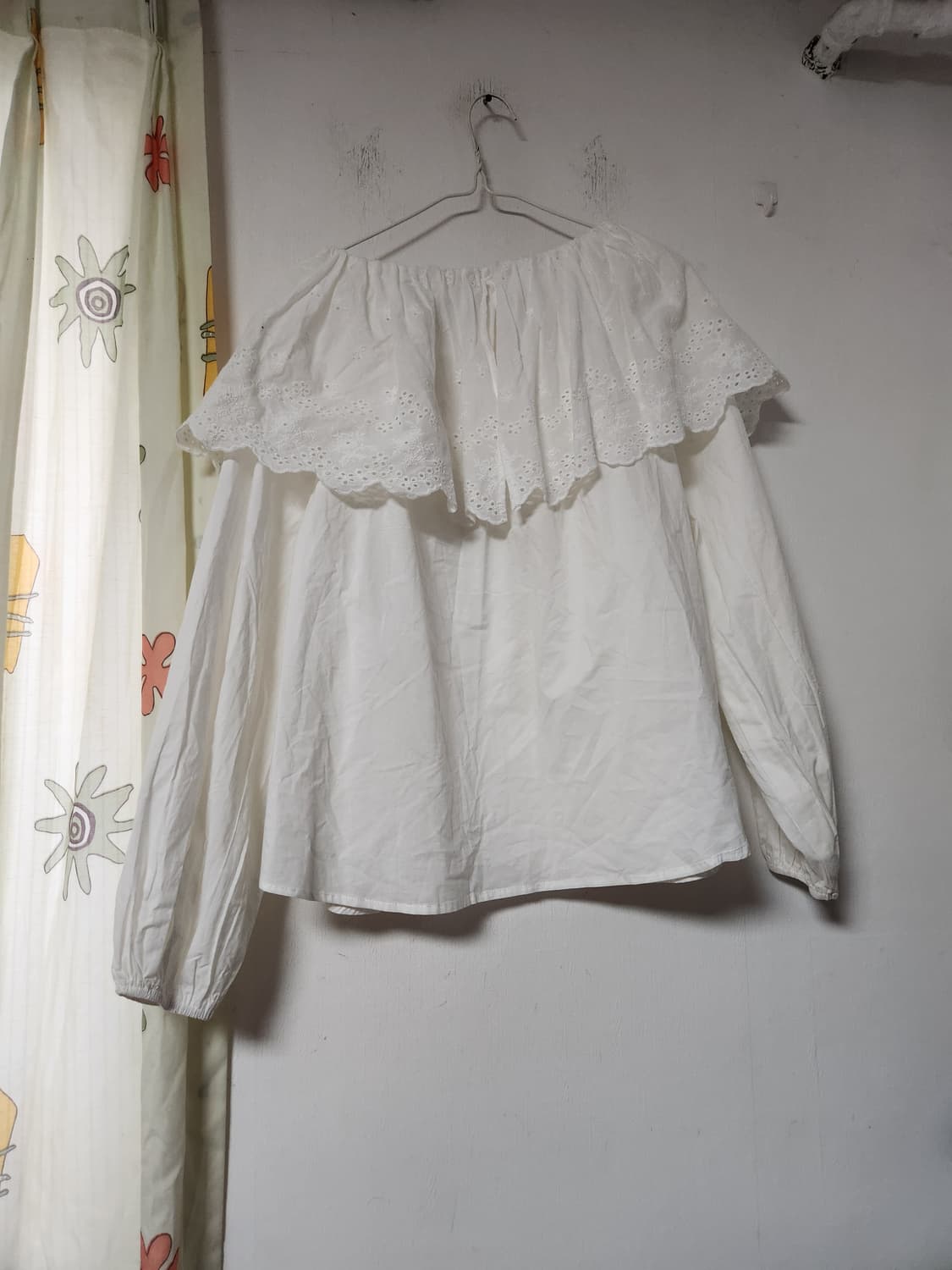 빅사이즈 레이스 펀칭 블라우스 화이트 F 상품이미지2