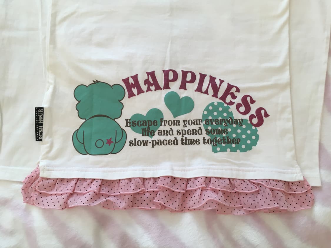 민트베어 도트하트 글리터 레터링 헤이세이 조지후쿠 팝갸루 롱슬리브 티셔츠 상품이미지7