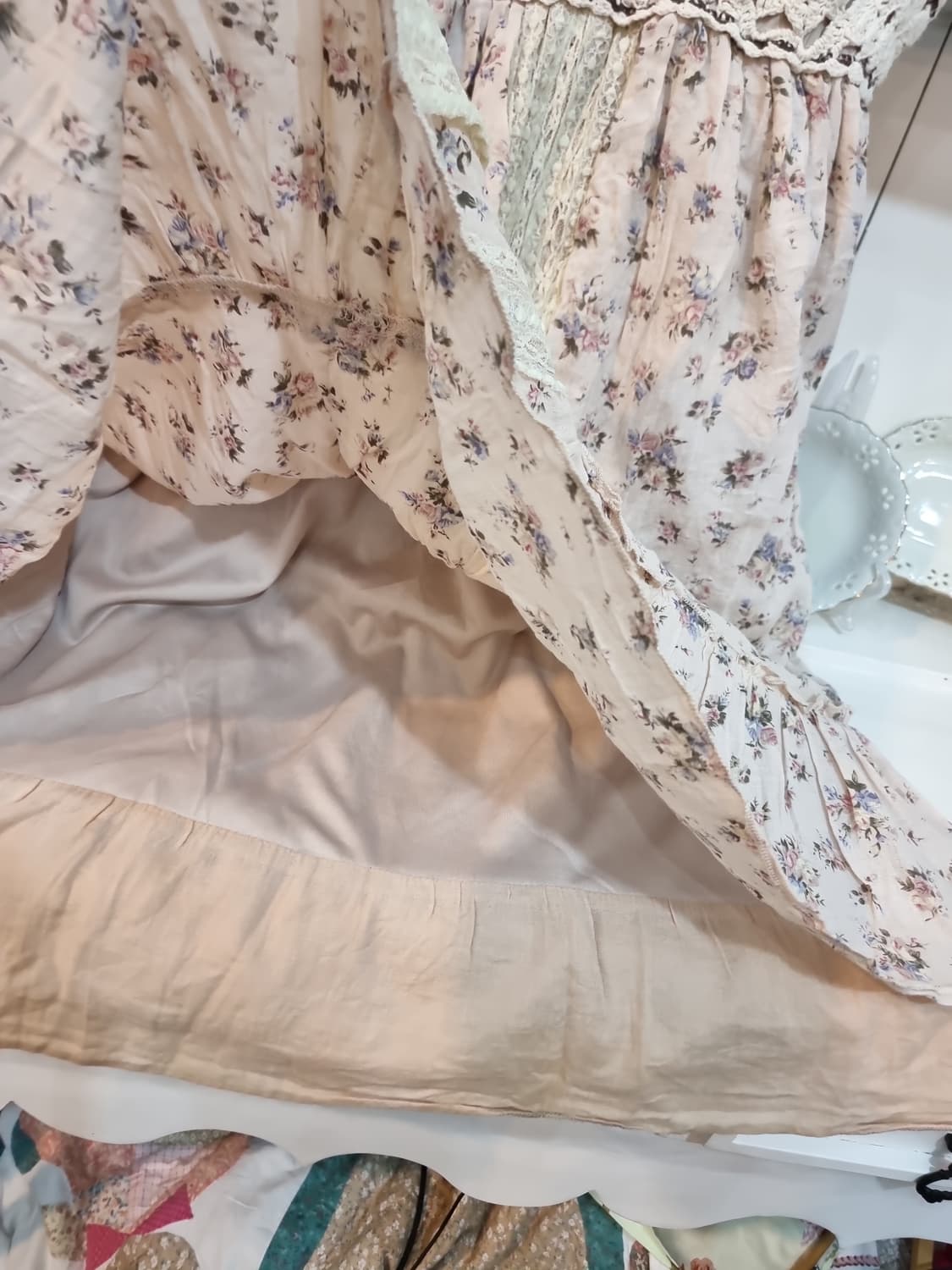 크로셰니트 뷔스티에 레이어드 플라워 원피스 상품이미지5