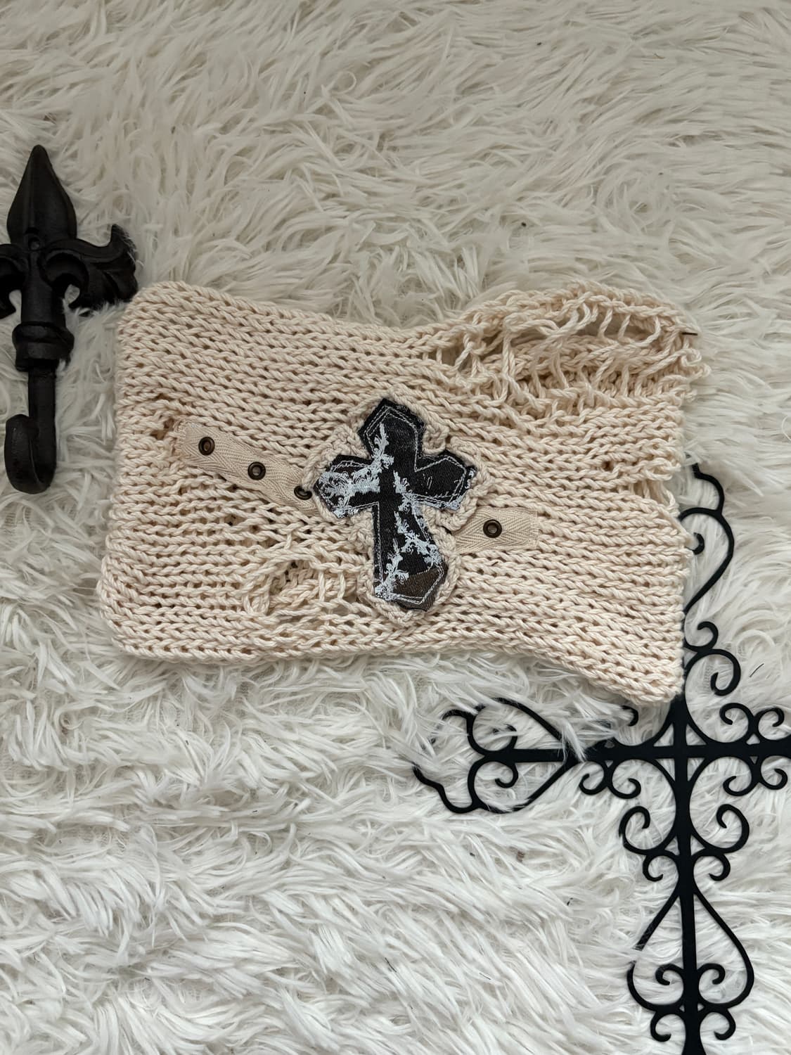 • hurtmade Crochet Cross Damage Hairband 상품이미지1