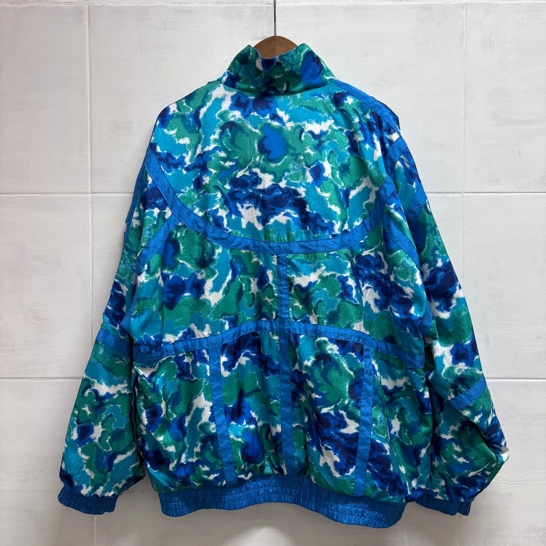 80's 드로잉 패턴 블루종 점퍼 M JPN 상품이미지5