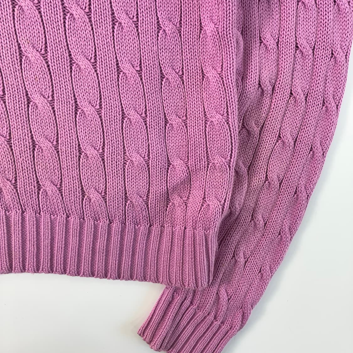 Polo 폴로 랄프로렌 우먼스 라벤더핑크 케이블 라운드 니트 상품이미지4