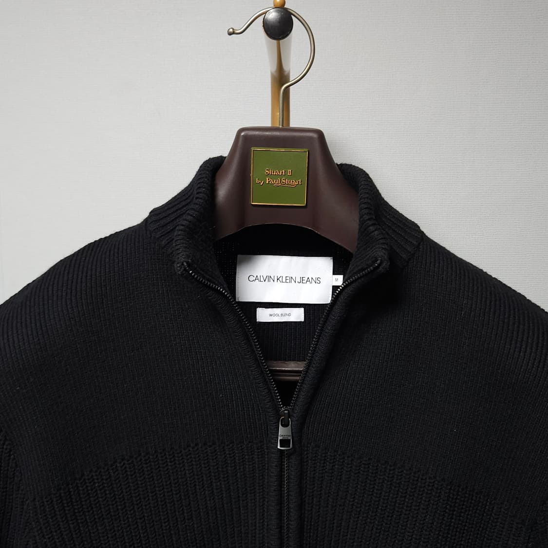 M ) 캘빈클라인 블랙 니트 집업 가디건 상품이미지2