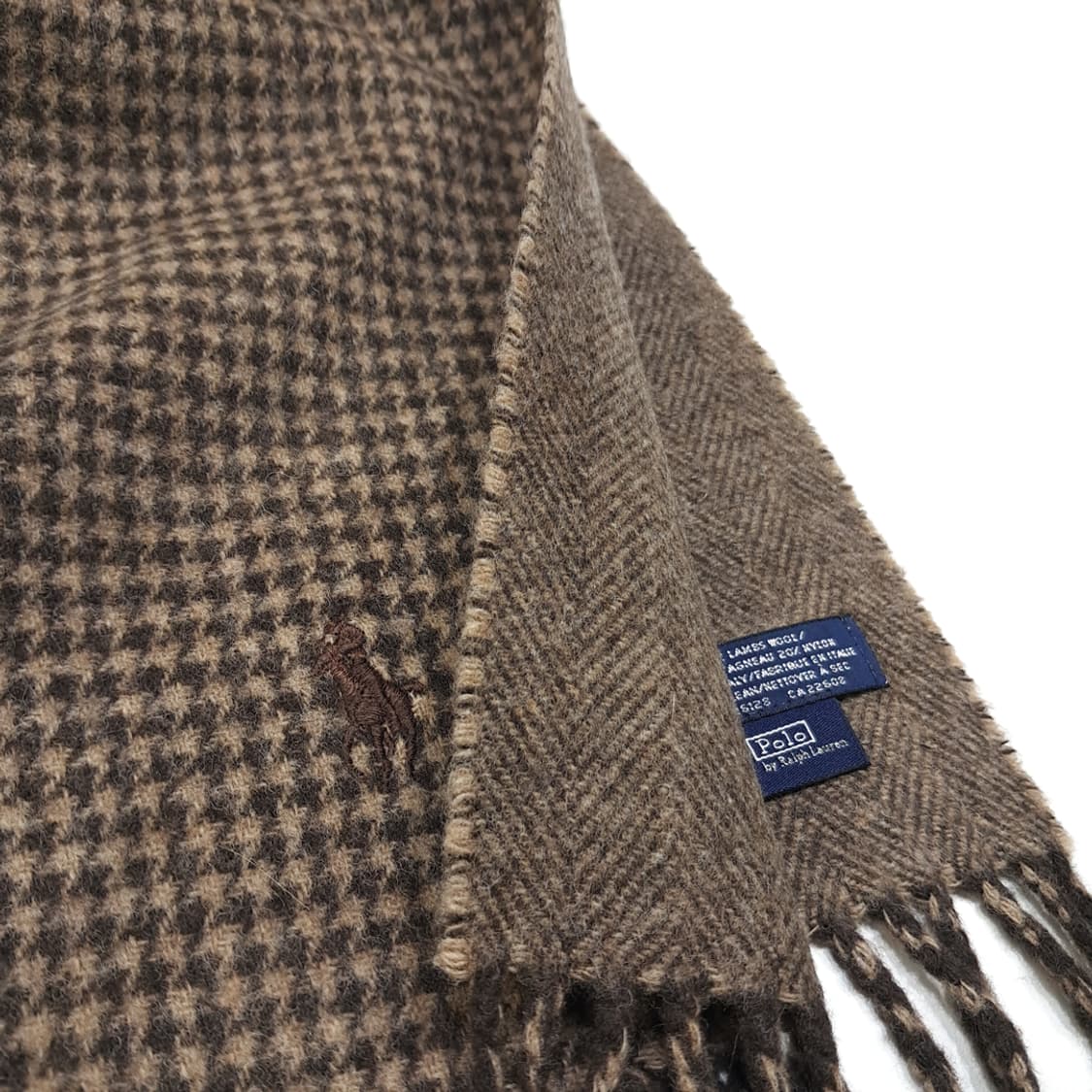 MX452 폴로 이태리판 램스울 양면 하운드투스 머플러 목도리 상품이미지6