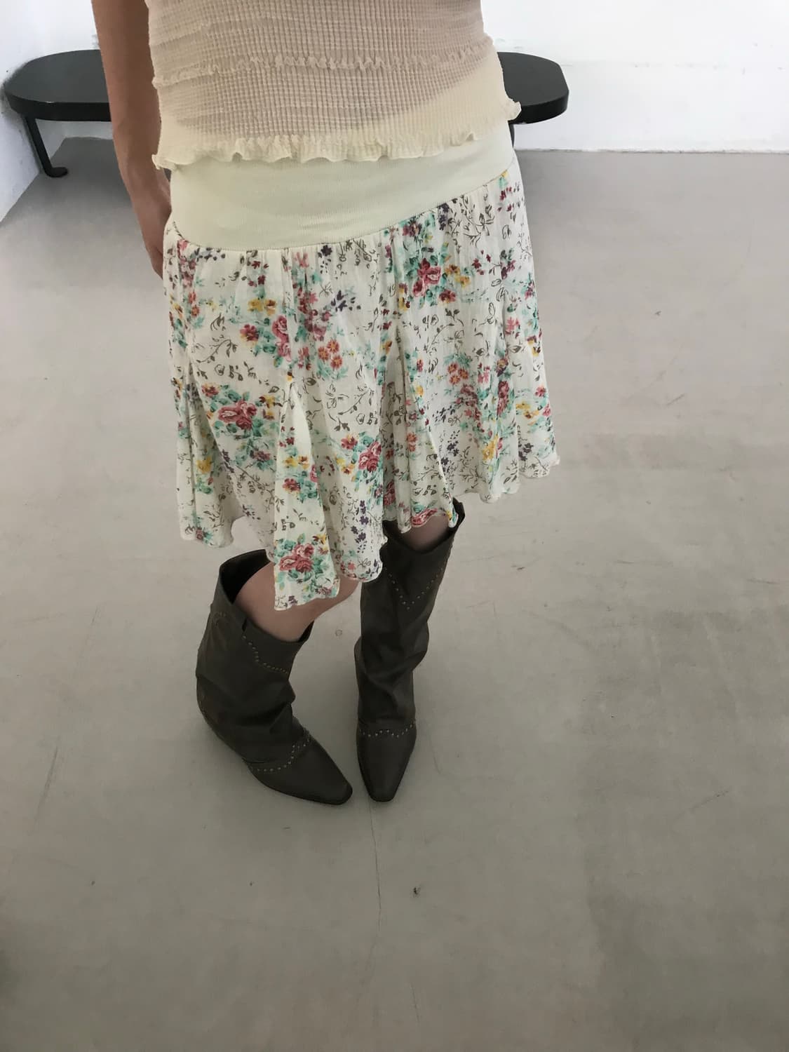 vintage flower pattern skirt 상품이미지5