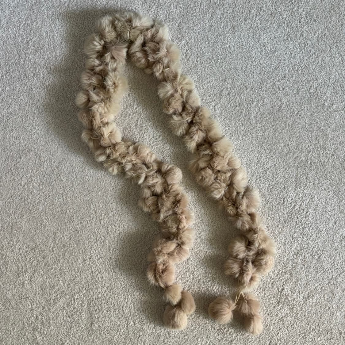 일본빈티지 히메갸루 모리걸 베이지 폼폼 목도리 상품이미지3