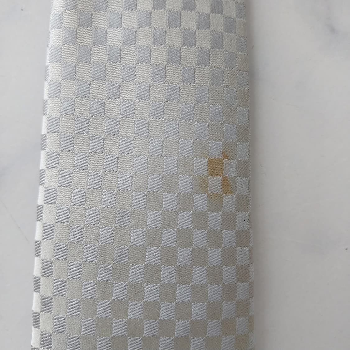 루이비통 실크 실버 체크 패턴 넥타이 9.5cm A~B등급 K2579 상품이미지9