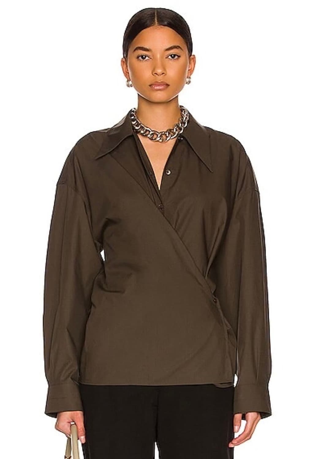 Lemaire 르메르 트위스트 셔츠 브라운 상품이미지2