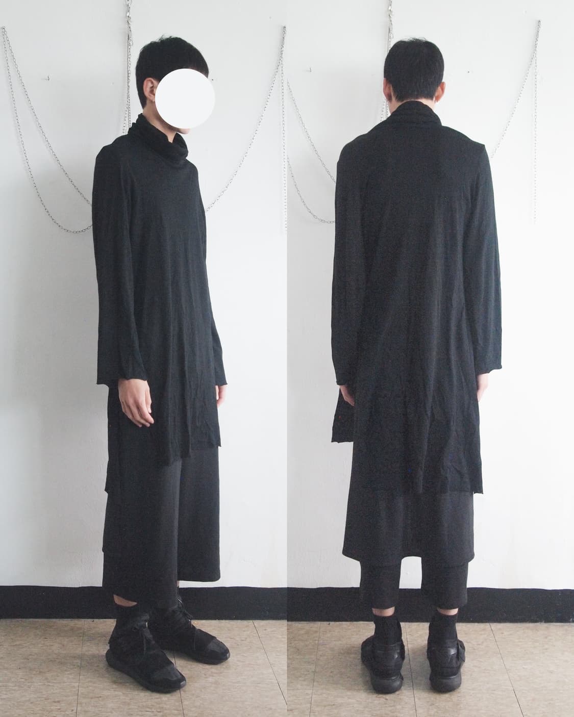 kujaku by 니시자카 타쿠마 asymmetric 하이넥 울 롱슬리브 상품이미지1