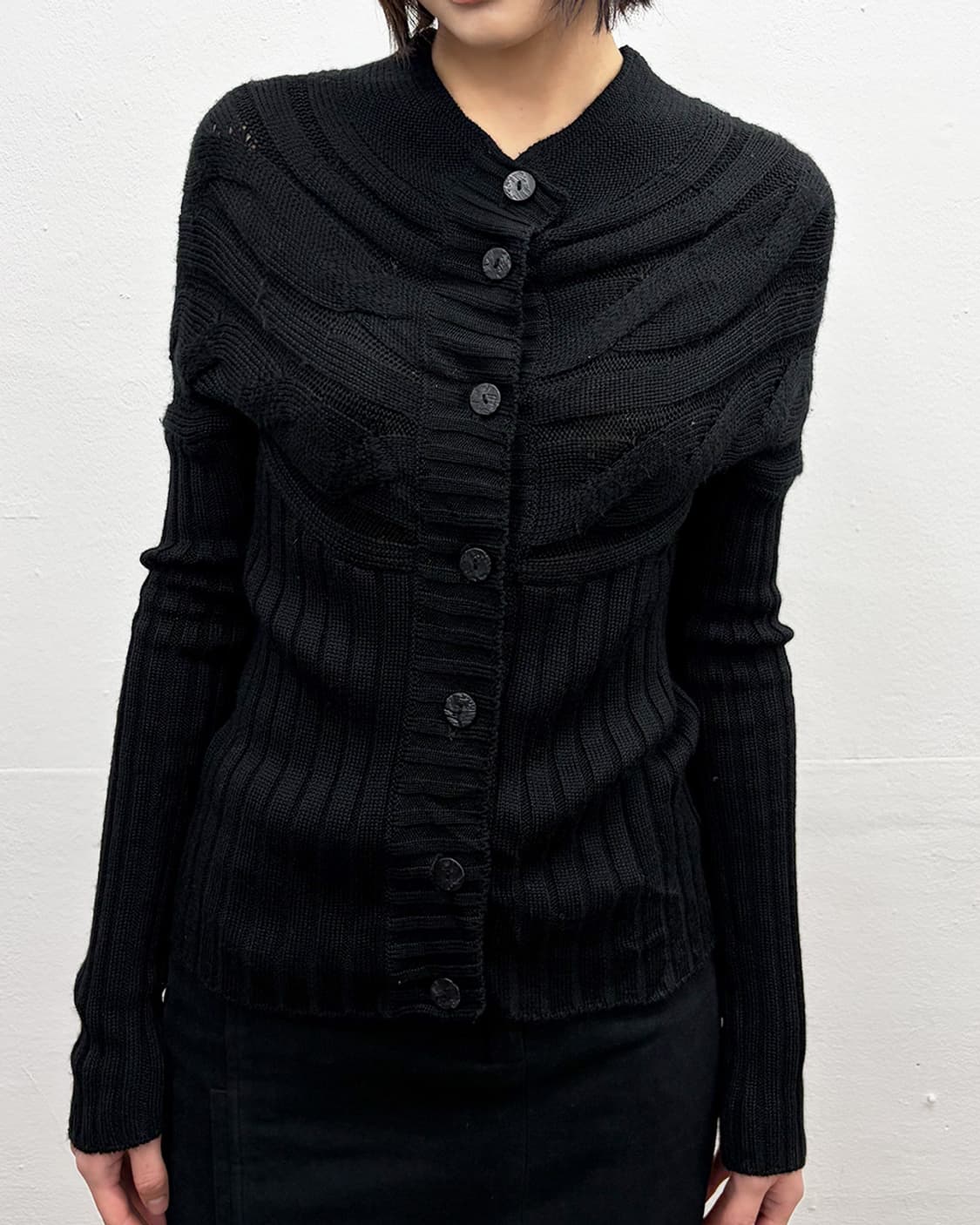 빈티지 리브드 패널 가디건 상품이미지2