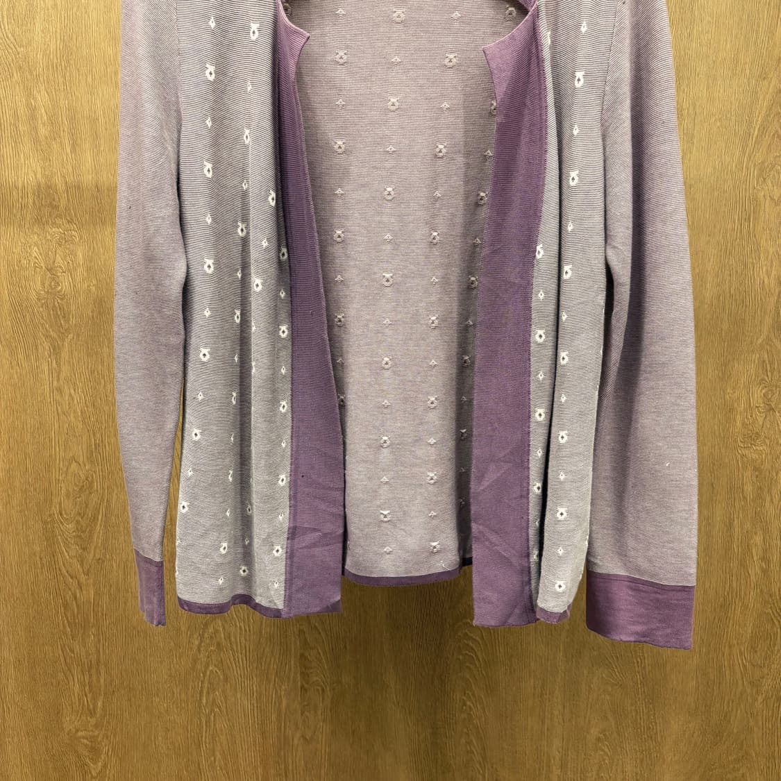 살바토레 페라가모 라이트 웨이트 오픈 가디건 간치니 패턴 디테일 퍼플 상품이미지5