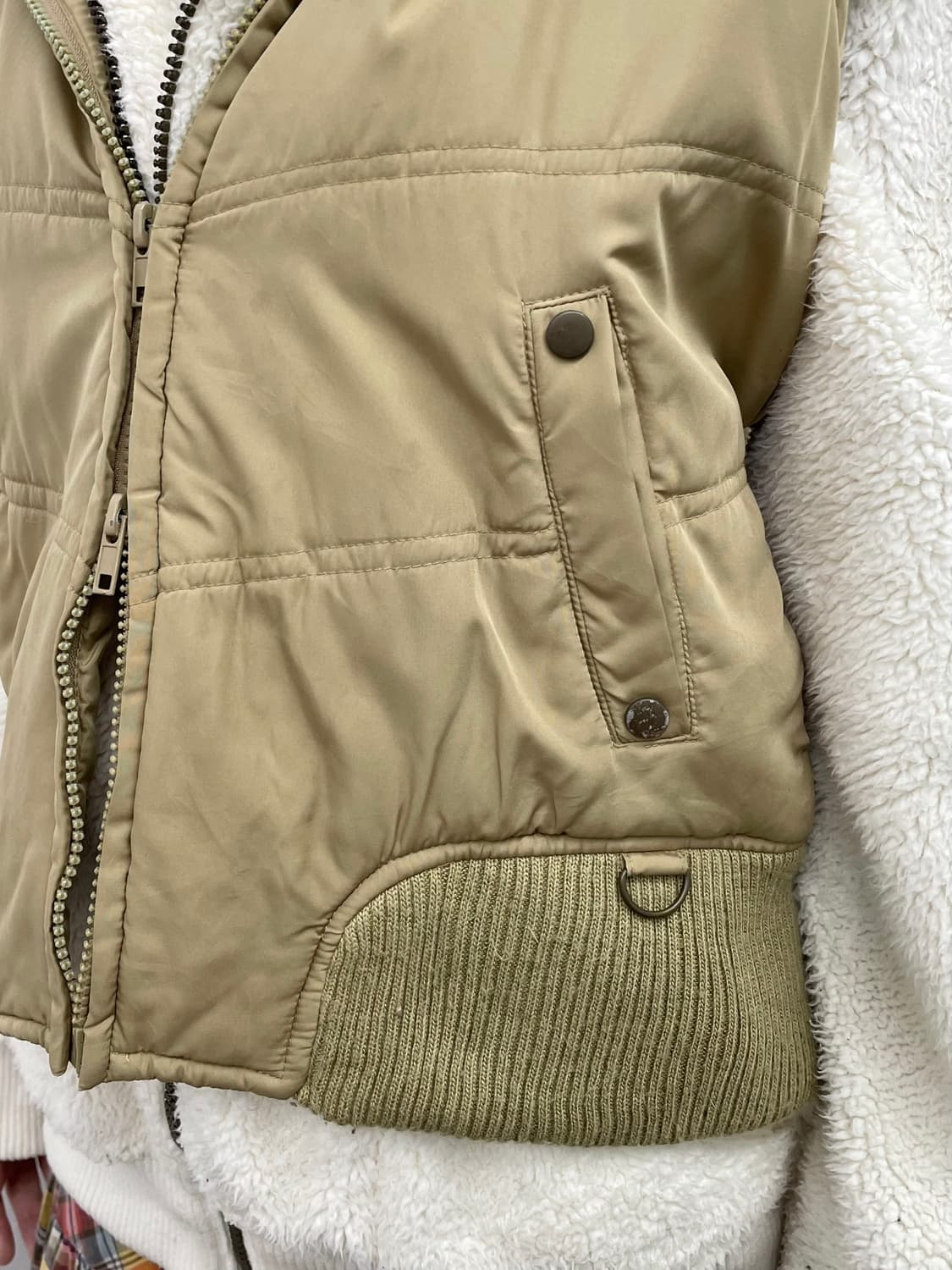 y2k 브라운 투웨이 후드 베스트 상품이미지5