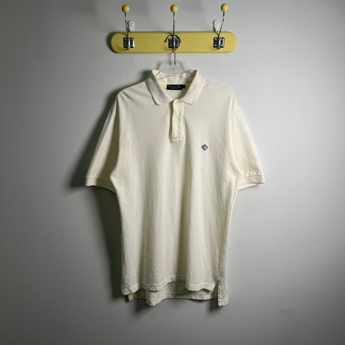 Dior 크리스찬 디올 무슈 빈티지 아이보리 반팔 폴로 셔츠 L 상품이미지1
