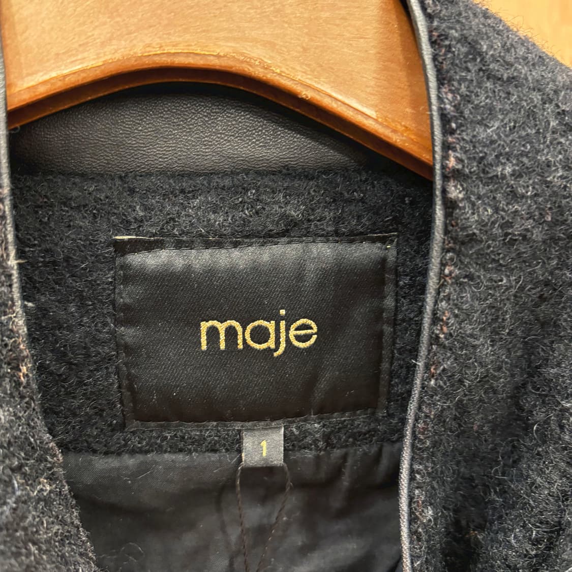 마쥬 긴팔 롱 코트 레더 버클 암 패치 히든 포켓 디테일 블랙 상품이미지8