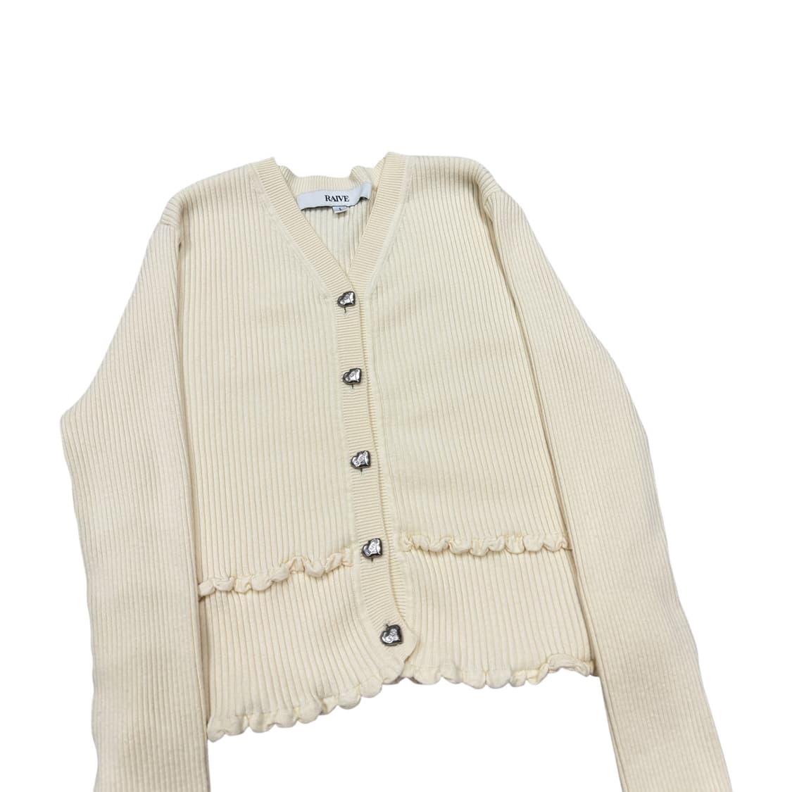 RAIVE 레이브 프릴 니트 가디건 버터 옐로우 1 상품이미지2
