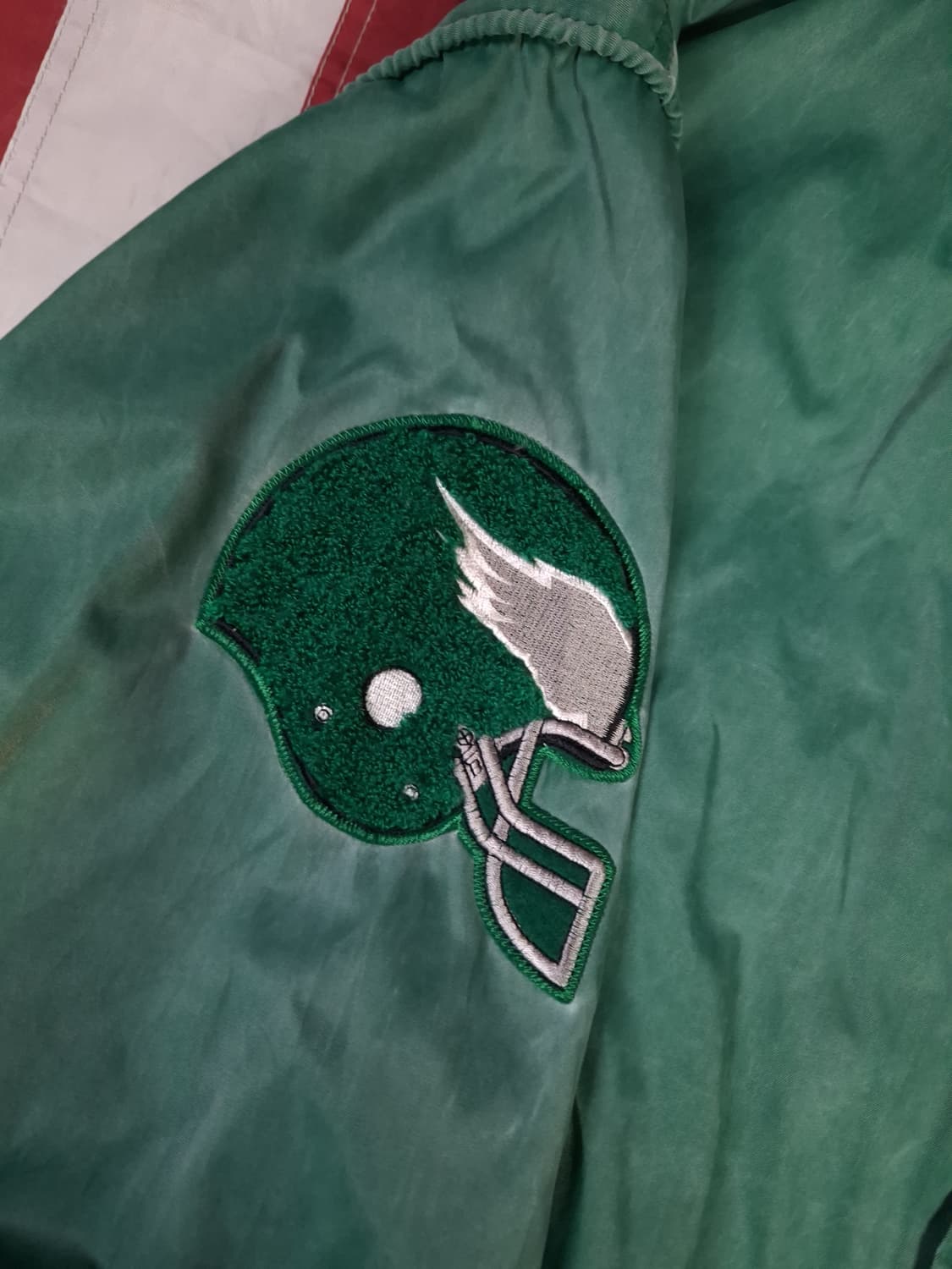 80's 빈티지 NFL 필라델피아 이글스 사틴 바시티자켓 상품이미지6