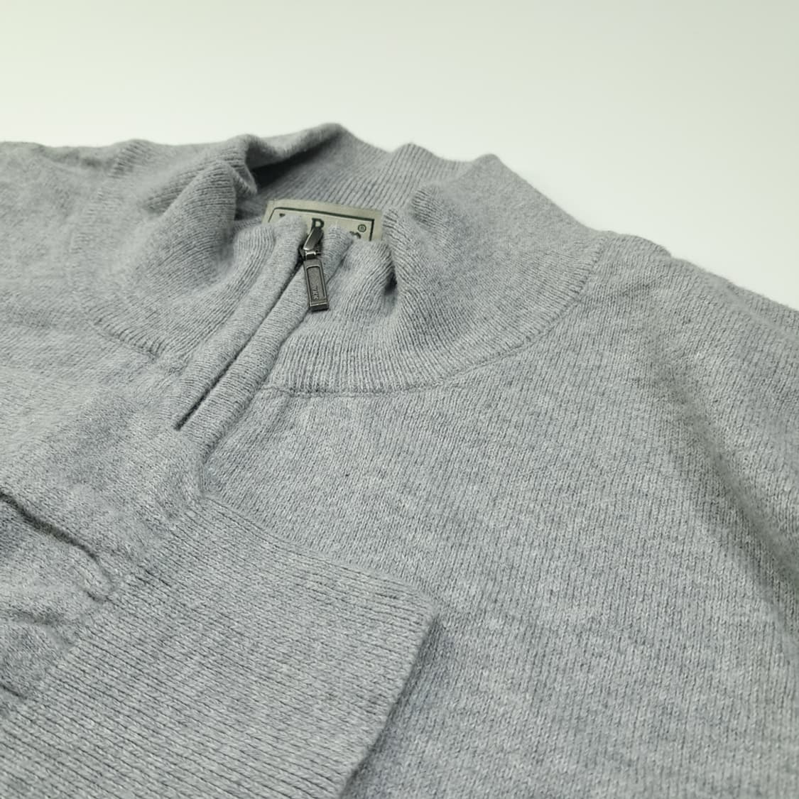 CL411 2XL 엘엘빈 00s 면캐시미어 하프집업 그레이 니트 스웨터 상품이미지3