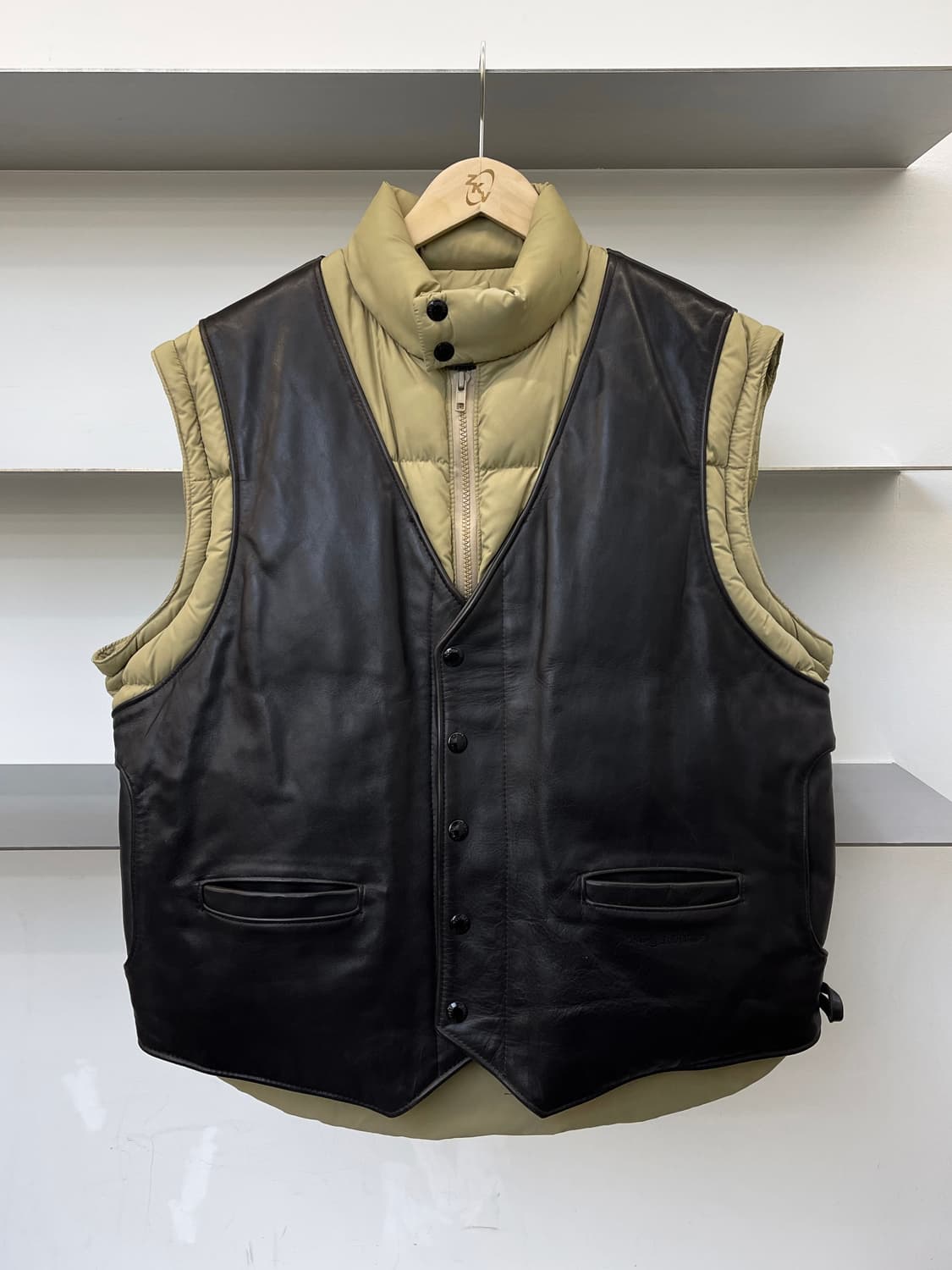 쇼트 80s 2in1 레더 다운 자켓 상품이미지4