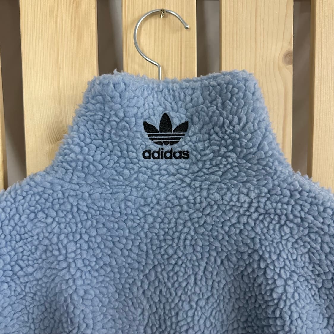 (M) 아디다스 스카이블루 빅로고 쉐르파 플리스 후리스 자켓 상품이미지3