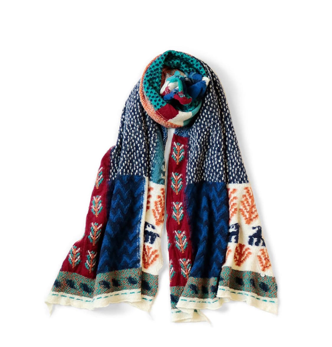 캐피탈 KAPITAL 축융양털 마을 가베 머플러 상품이미지1