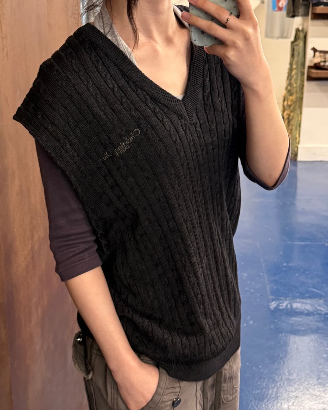 1990s Dior 디올 케이블 니트 조끼  상품이미지2