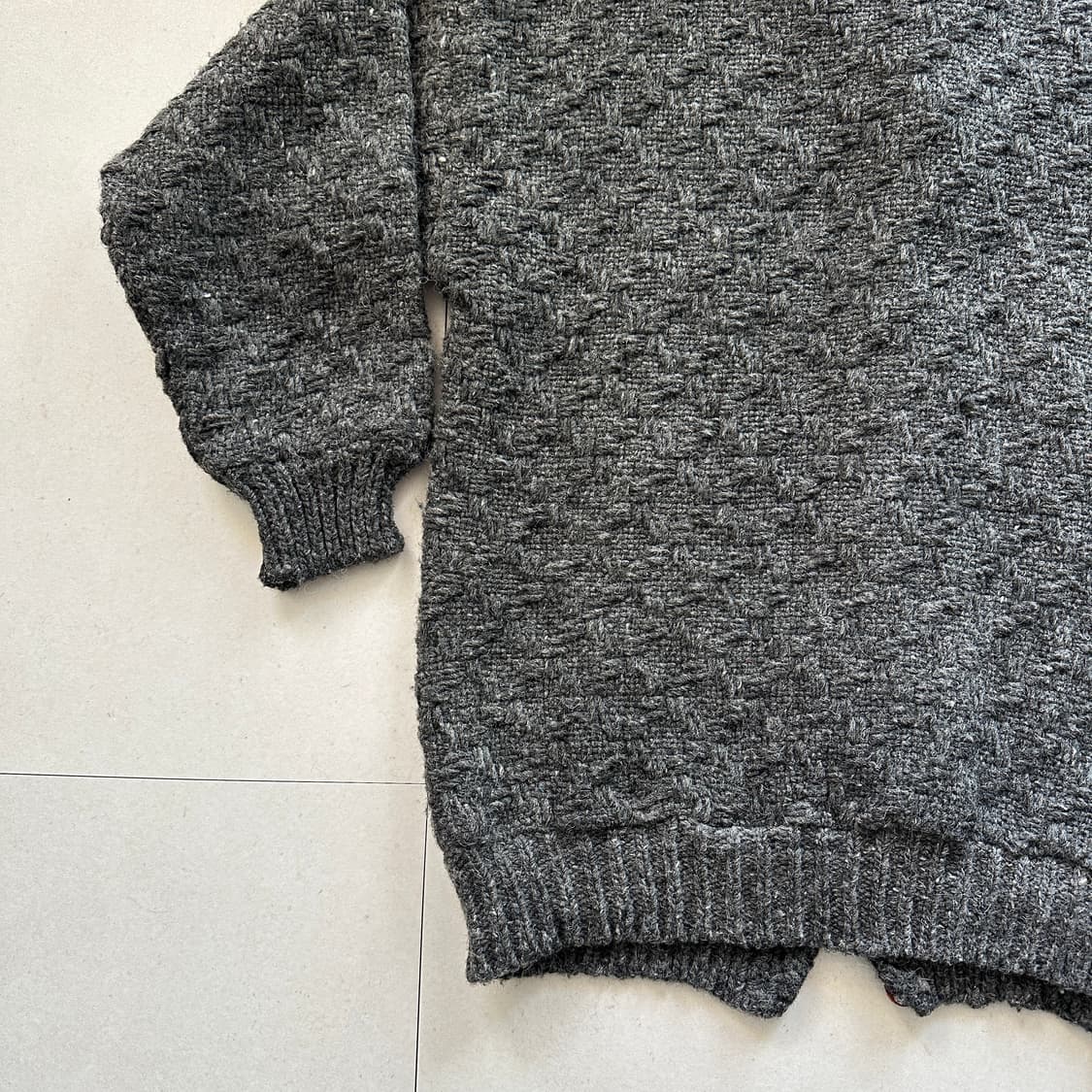 90s 에콰도르산 100% 울 빈티지 에스닉 패턴 니트 가디건 코위찬  상품이미지10