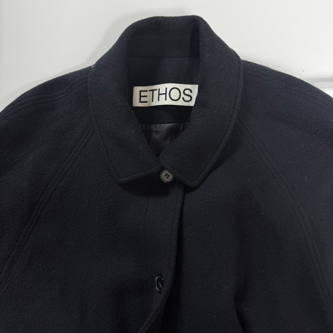 에토스 레글런 울코트 블랙 ETHOS RAGLAN WOOL COAT 상품이미지5