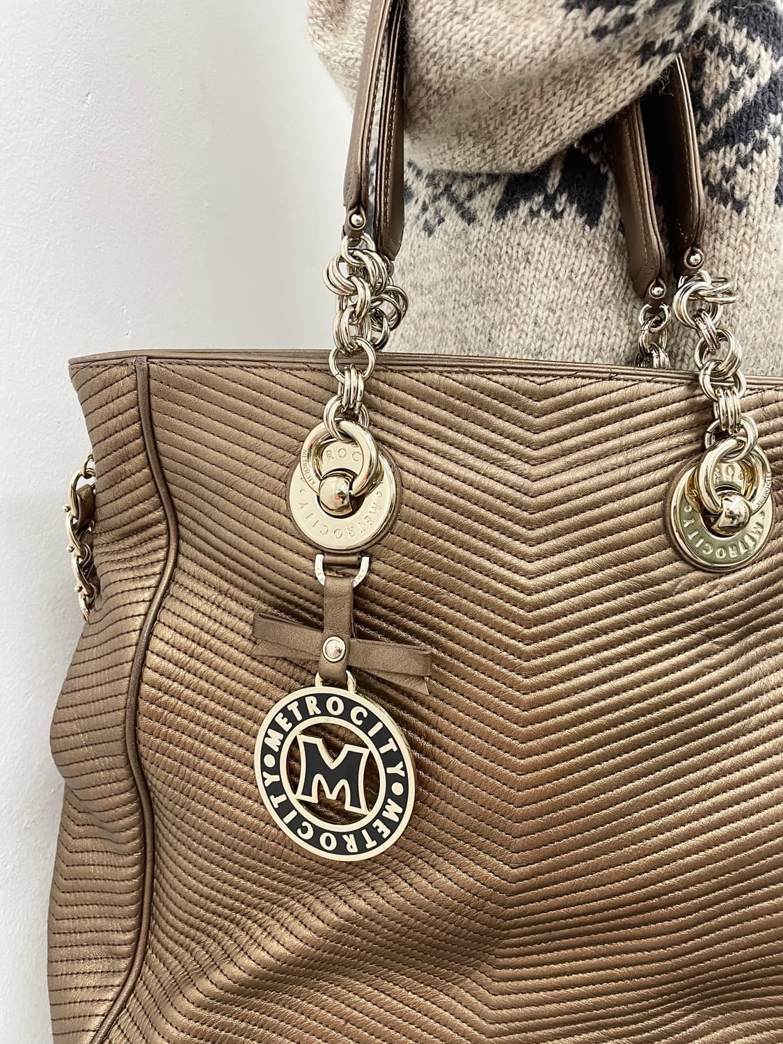 메트로시티 리얼레더 키링 체인 백 상품이미지3