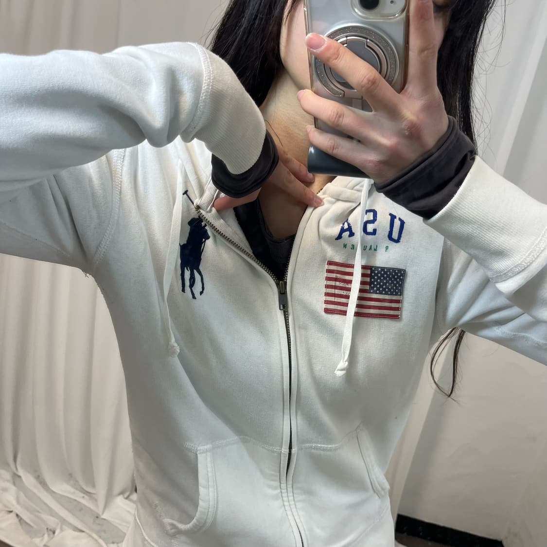 Polo Big Pony USA Flag Hood zip-up 상품이미지3