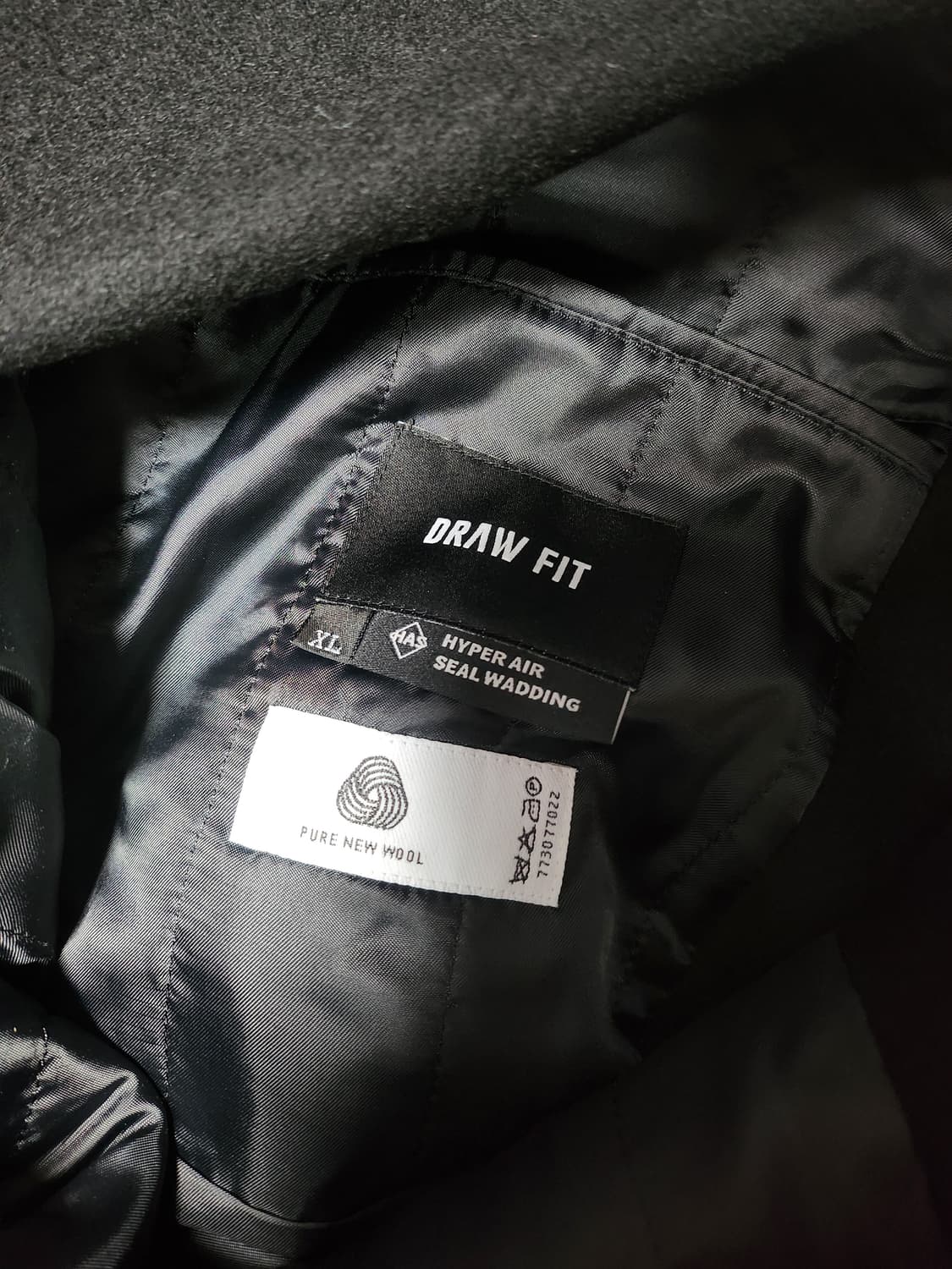 드로우핏 캐시미어 히든 싱글 코트 블랙 XL 상품이미지2